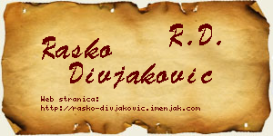 Raško Divjaković vizit kartica